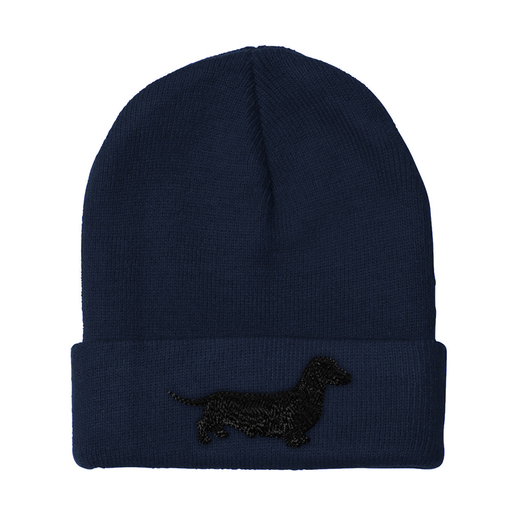Beanies for Men Dachshund Black Embroidery Winter Hats Women Acrylic Skull Cap - Picture 10 of 19