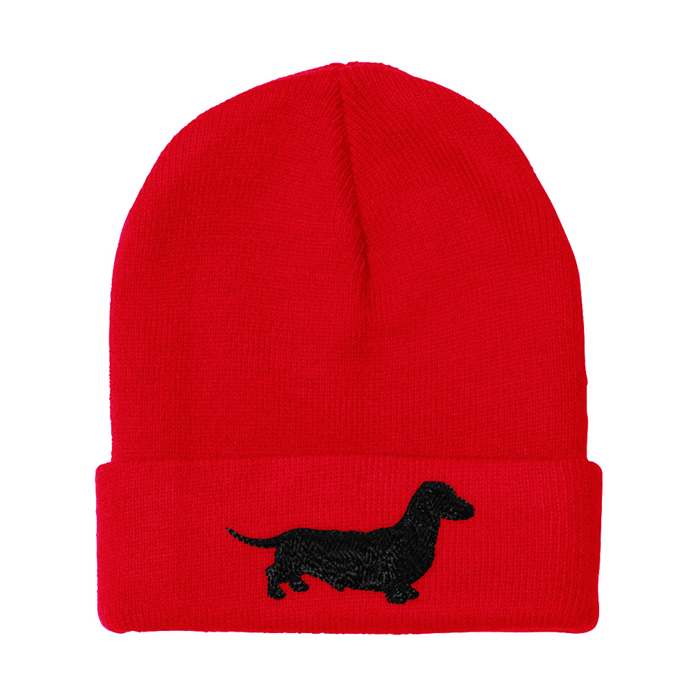 Beanies for Men Dachshund Black Embroidery Winter Hats Women Acrylic Skull Cap - Picture 12 of 19