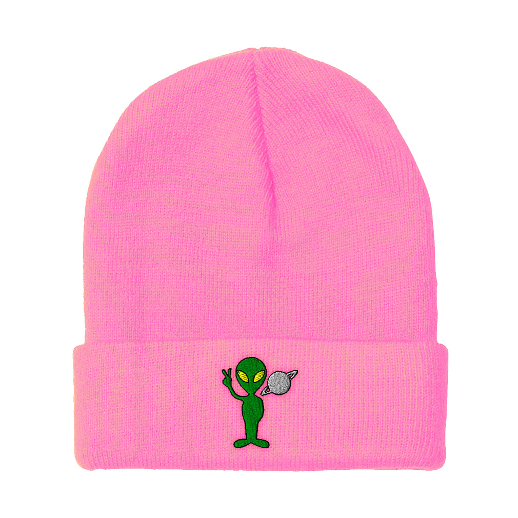 Beanies for Men Peace Alien and Saturn Embroidery Winter Hats Women Skull Cap - Picture 16 of 19
