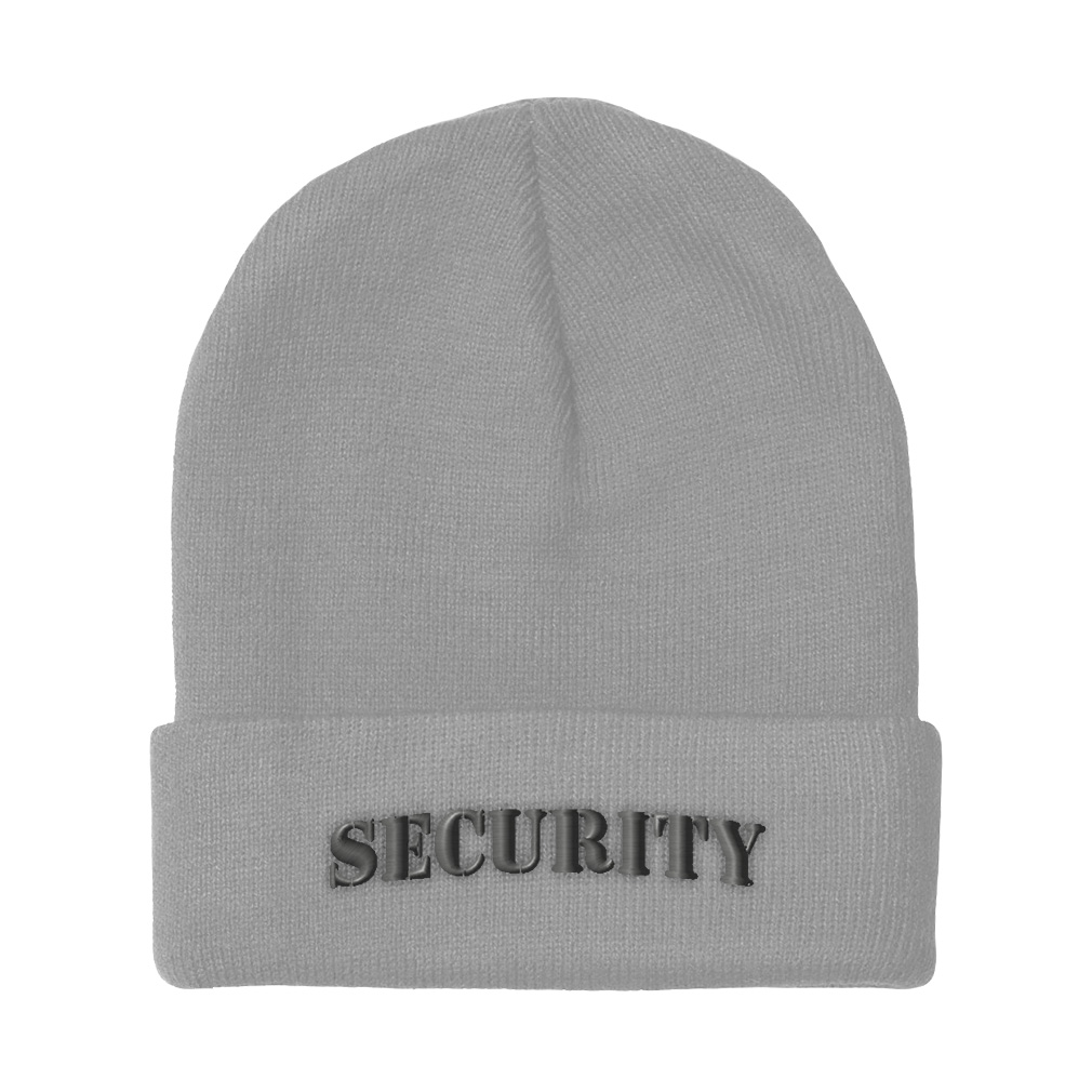 Beanies for Men Security Grey Embroidery Winter Hats Women Acrylic Skull Cap - Picture 8 of 19