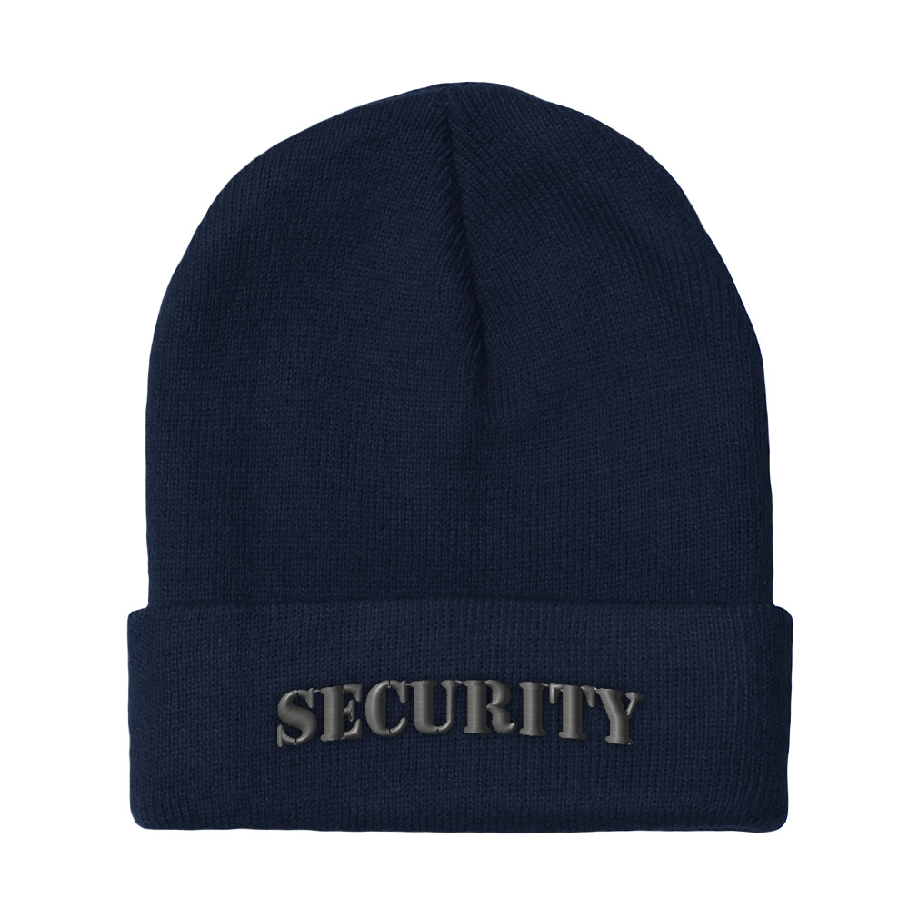 Beanies for Men Security Grey Embroidery Winter Hats Women Acrylic Skull Cap - Picture 10 of 19