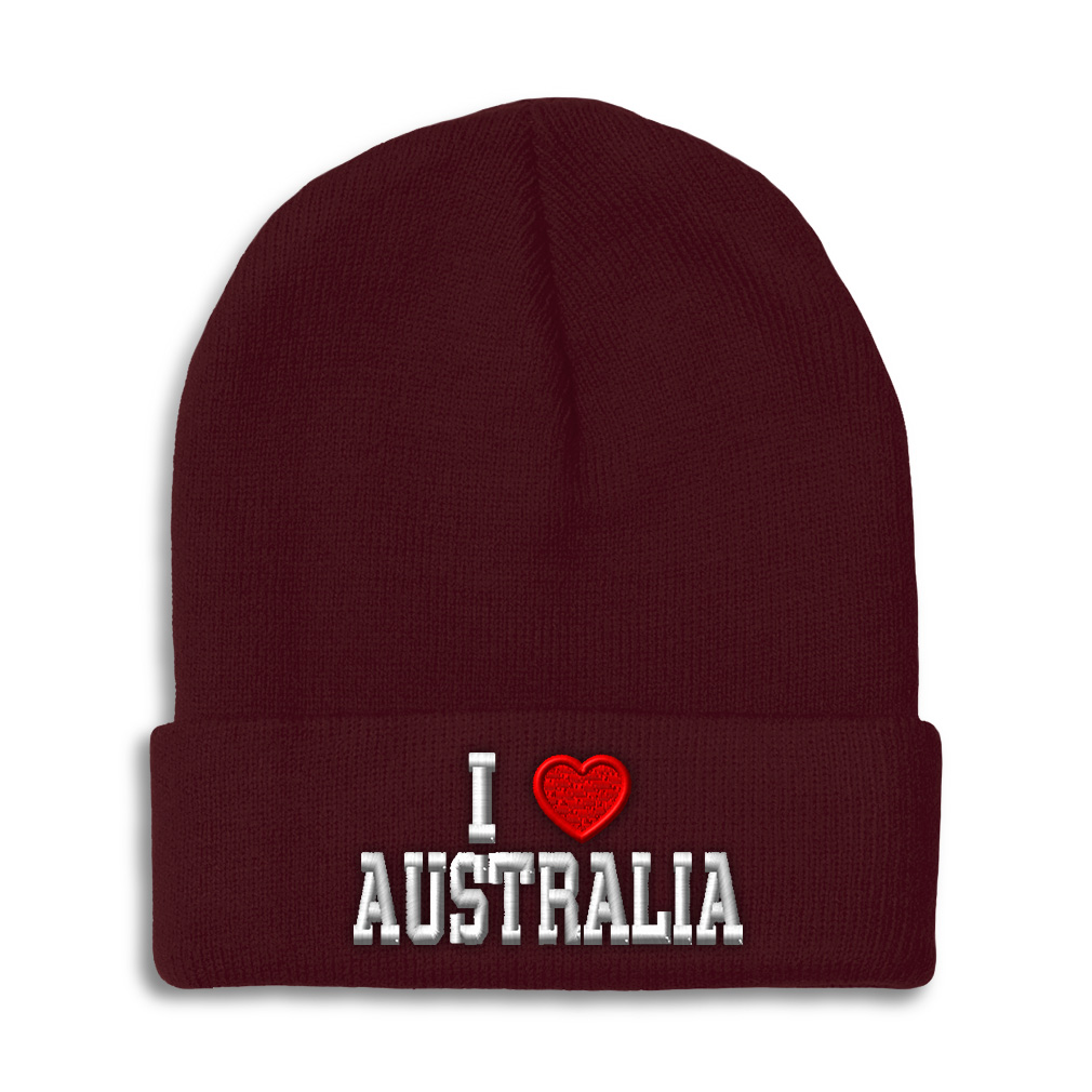 Beanies for Men I Love Australia I Love Winter Hats for Women Acrylic Skull Cap - Picture 34 of 37