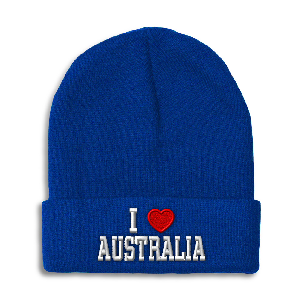 Beanies for Men I Love Australia I Love Winter Hats for Women Acrylic Skull Cap - Picture 14 of 37