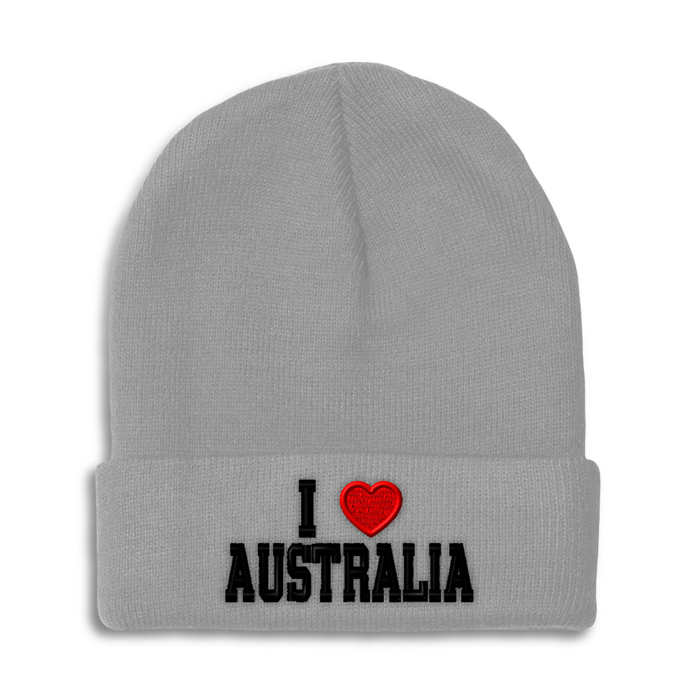 Beanies for Men I Love Australia I Love Winter Hats for Women Acrylic Skull Cap - Picture 8 of 37