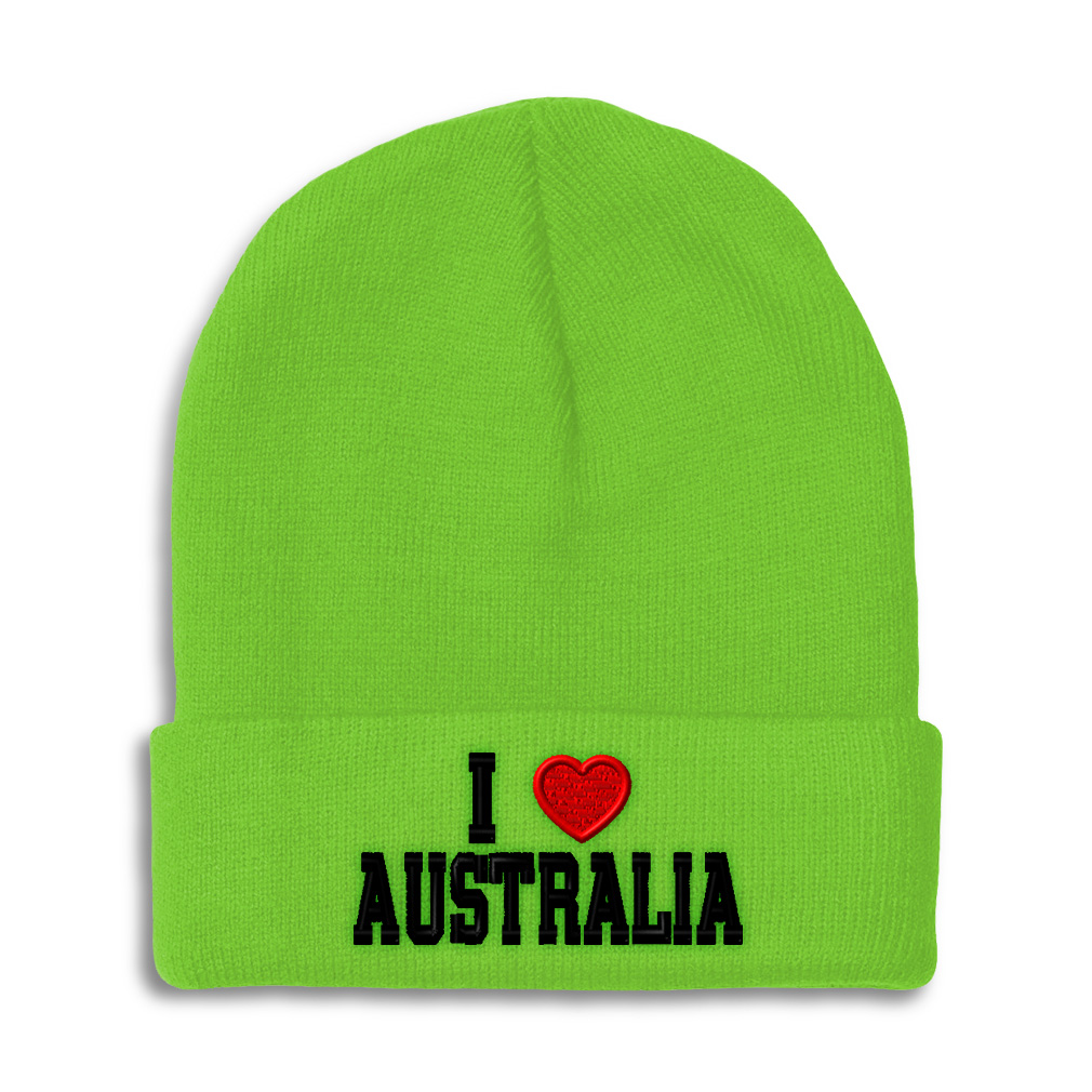 Beanies for Men I Love Australia I Love Winter Hats for Women Acrylic Skull Cap - Picture 22 of 37