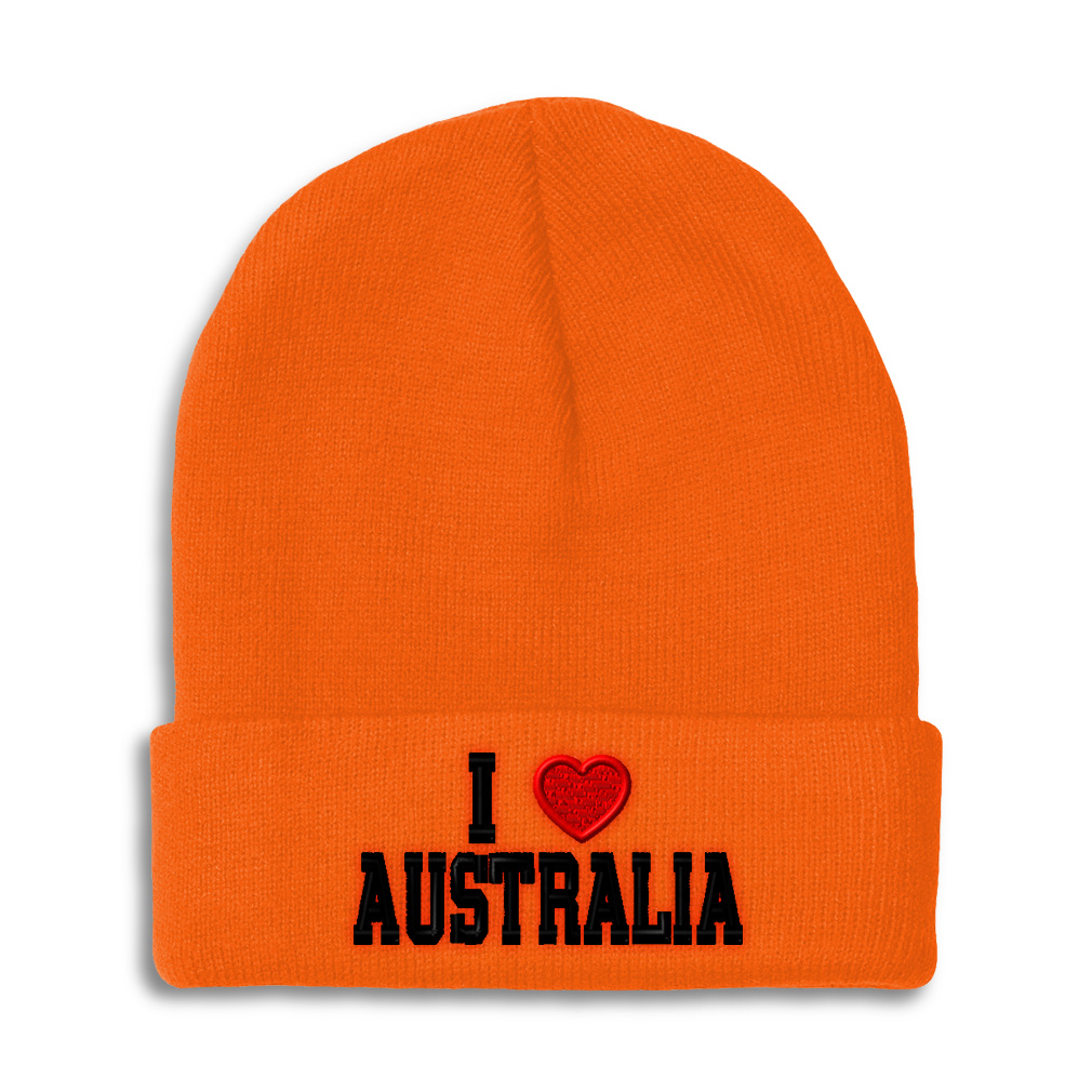 Beanies for Men I Love Australia I Love Winter Hats for Women Acrylic Skull Cap - Picture 20 of 37