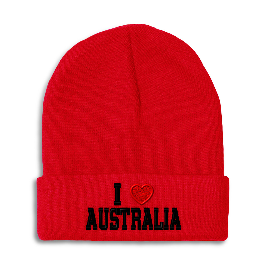 Beanies for Men I Love Australia I Love Winter Hats for Women Acrylic Skull Cap - Picture 12 of 37