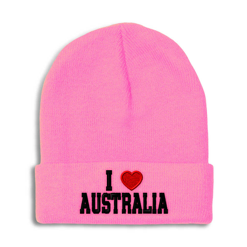 Beanies for Men I Love Australia I Love Winter Hats for Women Acrylic Skull Cap - Picture 16 of 37