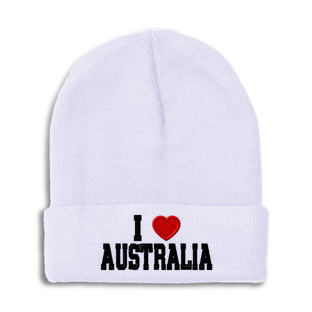 Beanies for Men I Love Australia I Love Winter Hats for Women Acrylic Skull Cap - Picture 18 of 37