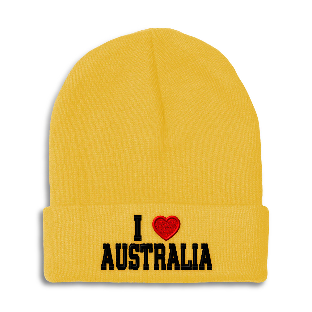 Beanies for Men I Love Australia I Love Winter Hats for Women Acrylic Skull Cap - Picture 26 of 37