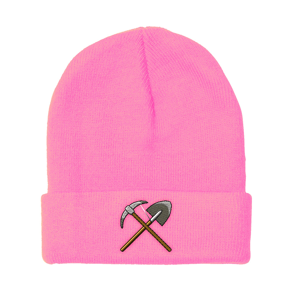 Beanies for Men Pick Axe and Shovel Embroidery Winter Hats Women Skull