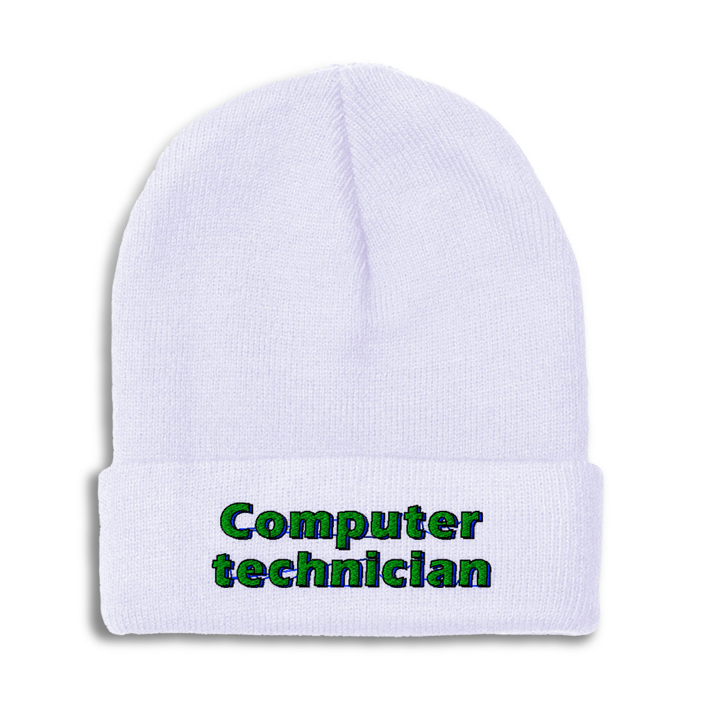 Beanies for Men Computer Technician Winter Hats for Women Acrylic Skull ...